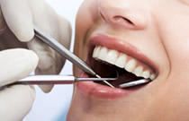 Person receiving dental exam